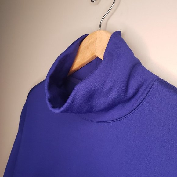 Nike Mockneck Oversize Pullover Sweater Side Zipper Size Small Blue - Picture 7 of 16